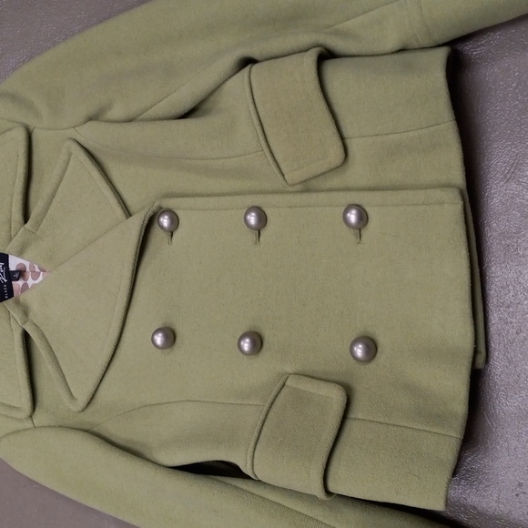 Black Rivet Sage Colored, Button Down, Pea Coat - Picture 5 of 15